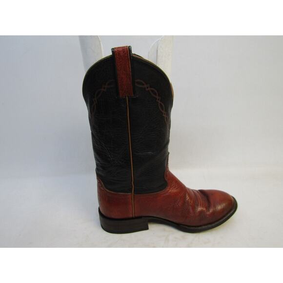 Honcho Mens Sz 8.5 E Brown Black Leather Brown Bullhide Cowboy Western Boots main image 9